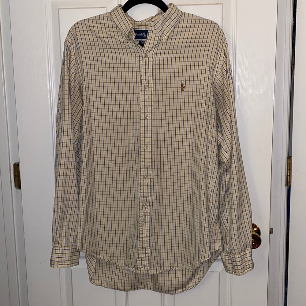 Ralph Lauren Yellow & Blue Button up Shirt